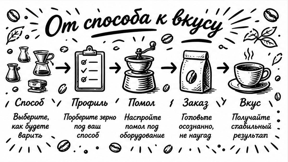 Схема: от способа приготовления к выбору зерна