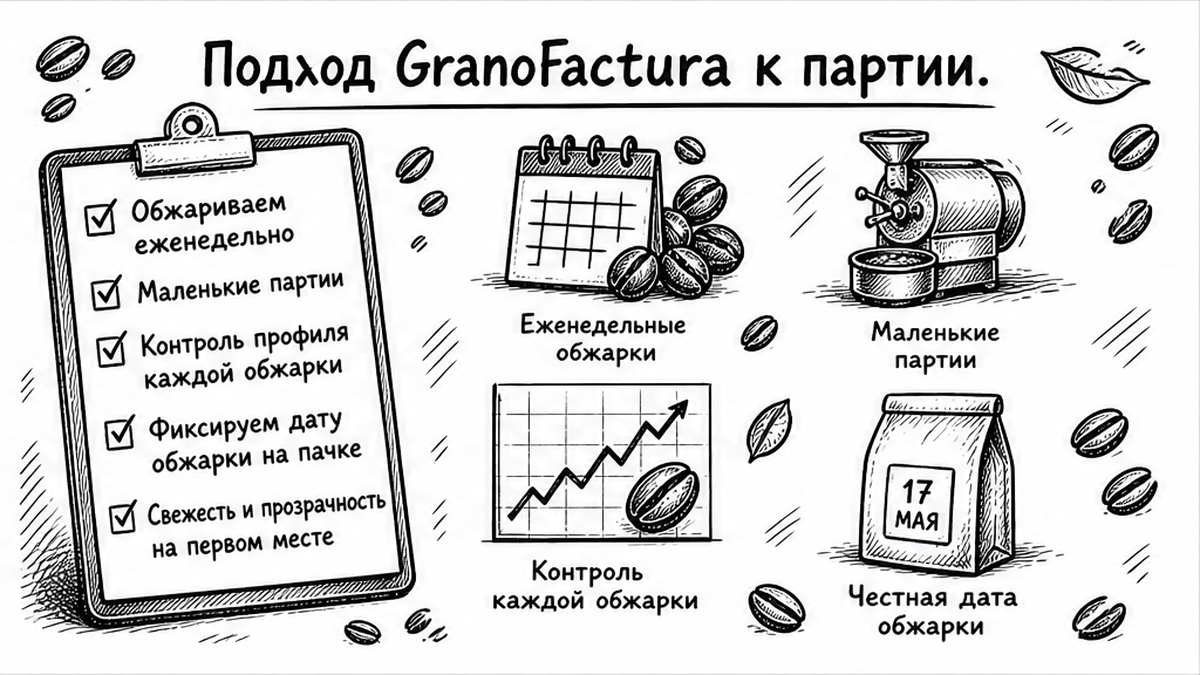 Чеклист подхода GranoFactura: фасовка в день обжарки, дата на пачке